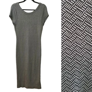 ZARA Knit Sz Large Sweater Dress Midi Black & White Business Casual Versatile - Picture 1 of 7