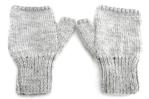 NEW One Of A Kind Hand Knitted GREY Colour Hand Warmer Gloves - Picture 1 of 3
