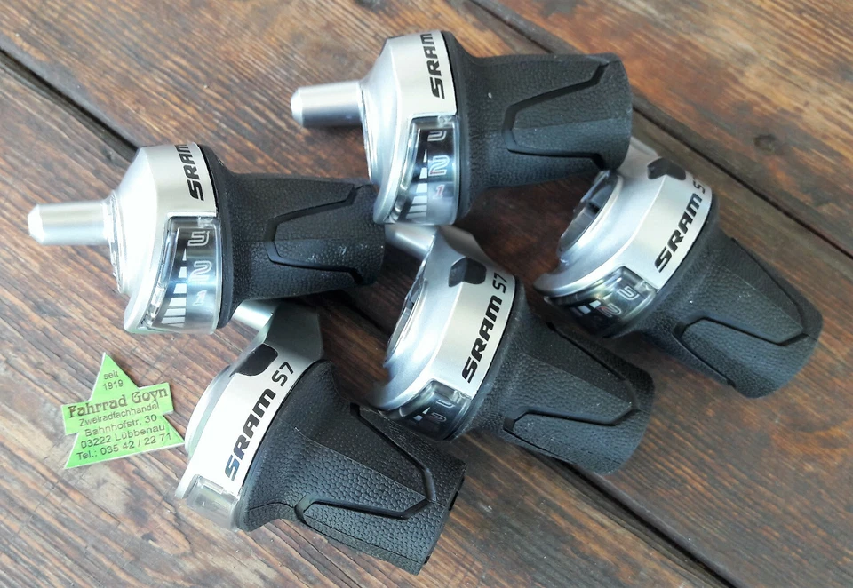 SRAM S7 Drehgriffschalter mit 230cm Innenzug - Schwarz/Silber