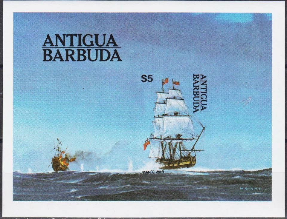 Antigua & Barbuda 1984 Sailing Ships Royal Navy Warship Military m/s MNH - Image 1 of 1