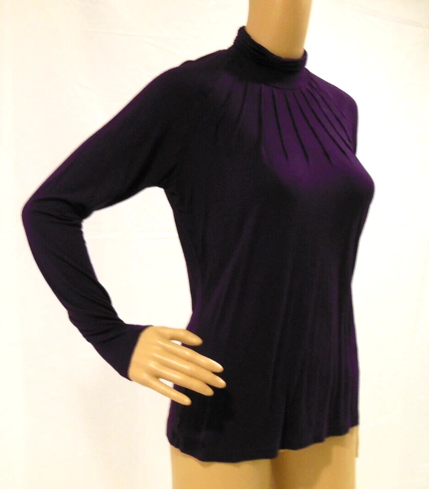 Camisa de Vestir Tribal Acanalada Cuello Botón Trasero Púrpura Real Súper Suave Mujer S Usada en Excelente Condición Foto 1 de 4