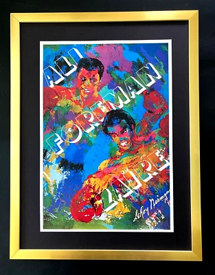 LEROY NEIMAN + ALI - FOREMAN 盒 + CIRCA 1970 年代 + 签名印刷框 — 第 1/4 张图片