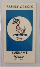 Gray Surname Family Crests 1961 Card Sweetule Products Advertising (B81)