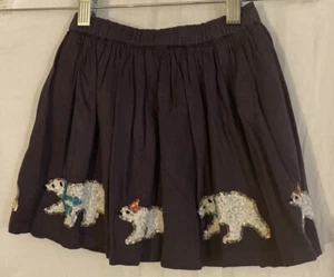 Mini Boden-Sz 5/6-Sparkly-STATEMENT-Polar Bear-Skirt-appliqués-sequins - Picture 1 of 4