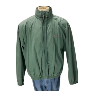 Greg Norman VTG Hooded Lightweight Zip Up Mock Neck Green Shark Jacket Sz Small - Picture 1 of 10