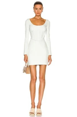 Mini Vestido Corsé Acanalado Dion Lee en Azul Transparente Manga Larga EE. UU. 0 NUEVO CON ETIQUETAS $650 Foto 1 de 3