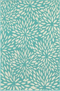 Sphinx Blue Contemporary Machine Made Petals Diamonds Area Rug Floral 1506L - Picture 1 of 8