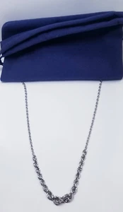 QVC "As Is" Silver Style Graduated Twisted Rope Necklace Sterling Silver - Picture 1 of 8