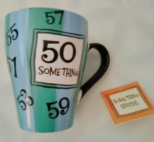 NWT! Age 50 Something Birthday Celebrate 50-59 Ceramic Birthday Mug Coffee Tea - Picture 1 of 6
