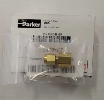 New. Parker Female Connector: Brass, For 1/8" Tube OD, 1/8"Pipe Size - Image 1 of 3