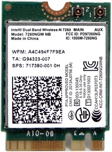 Módulo WiFi Intel Dual Band Wireless-N 7260NB 802.11 a/b/g/n (2x2) - Imagen 1 de 1