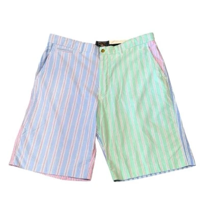 American Living Pastel Color Block Pinstriped 11” Oxford Colorful Mens Shorts 38 - Image 1 of 4