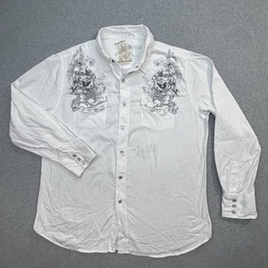 Machine Brand Y2K Shirt Men's XL Pearl Snap Western Emo Grunge Goth - Picture 1 of 7