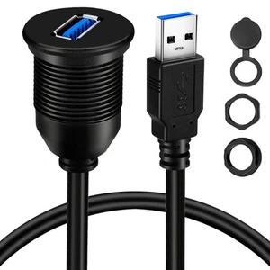 Batige Single Port USB 3.0 Stecker auf Buchse AUX Autohalterung Unterputzkabel 1 Fuß - Bild 1 von 7