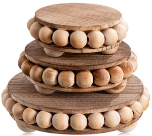 UBTKEY 3 Pack Wood Risers for Decor, Small Pedestal Stand Plant Riser for Dis... - Picture 1 of 6