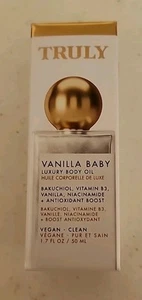 Aceite corporal de lujo Truly Vanilla Baby 1,7 oz 50 ml tamaño de viaje nuevo en caja - Imagen 1 de 3
