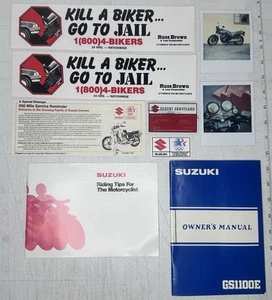 1980s Suzuki Motorcycle GS1100E Ephemera Lot Polaroids, Manual, Card Bumper Sti - Picture 1 of 13