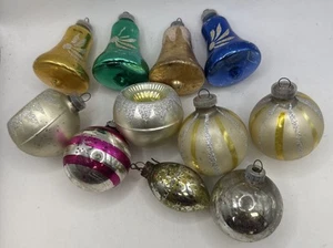VTG Shiny Brite West Germany Blown Glass Christmas Ornaments Bells - Picture 1 of 11