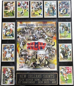 Rare Super Bowl XLIV Champions New Orleans Saints Numbered Card Plaque 2355/5000 - Picture 1 of 13