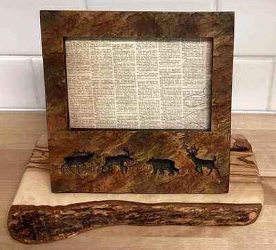 Big Sky Carvers Resin Wildlife 4x6 Photo Picture Frame Elk Moose Bear Deer - Image 1 of 4