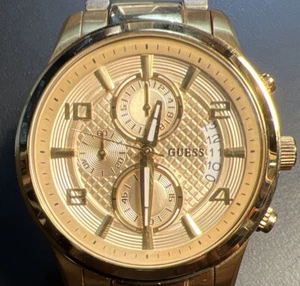 Guess Iconic Gold-tone men’s Watch U0075G5 Preowned - Picture 1 of 14