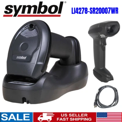 Symbol LI4278-SR20007WR 1D Handheld Barcode Scanner Bluetooth W/USB Cable Cradle - Image 1 of 4