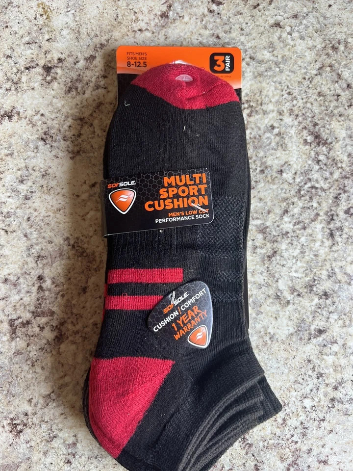 Calcetines acolchados multideportivos Sof Sole para hombre 3 pares, se adapta a zapatos para hombre talla 8-12,5 Foto 1 de 2