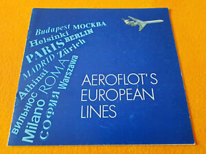altes Reise Prospekt Aeroflot Aeroflot's European Lines um 1980