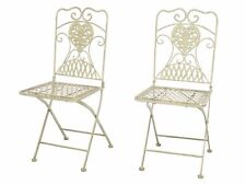 2x tuinstoel stoel bistrostoel tuinijzer antiek stijl creme wit