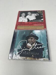 FRANK SINATRA lot of 2 CDs  PLATINUM (case dmgd) & Happy Holidays with Frank...