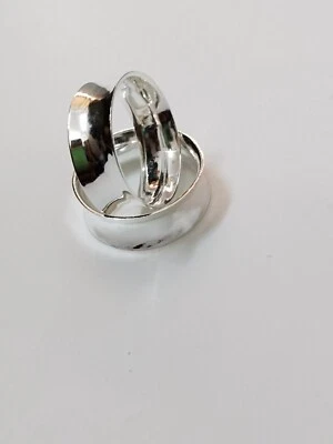 Enchufe de llamarada de doble lado de plata de ley, medidores de estirador de oreja de túnel, enchufe de plata Foto 1 de 4