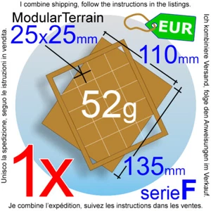 1x MDF Movement Tray 5x4 4x5 (F 0mm) 25mm Square Base War Hammer 40k Wargames - Imagen 1 de 7