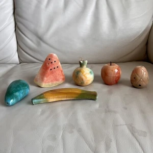 Vintage Alabaster Obst Marmor Deko Früchte 6er Set - Bild 1 von 5