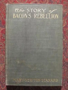 BACON'S REBELLION - 1676 ARMED COLONIAL REBELLION VIRGINIA - 1907 FIRST EDITION - Picture 1 of 12