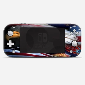 Skins Decals wrap for Nintendo Switch Lite - USA Bald Eagle in Flag - Picture 1 of 4