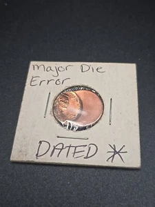 OFF-CENTER BEAUTY FULL DATE 1990 MINT ERROR Lincoln penny/cent, Uncirculated💎 - Picture 1 of 5