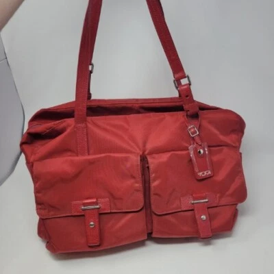 Bolso de Embarque Tumi Rojo Nylon Voyager Cortina Bolso de Mano Viaje Fin de Semana Foto 1 de 4