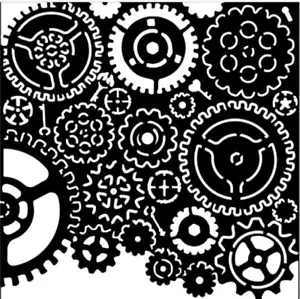 Stamperia STENCIL - GEARS PATTERN - 12CM X 12CM - Picture 1 of 2