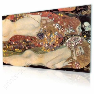 Wasserschlangen Schlangen von Gustav Klimt | Fertig zum Aufhängen Leinwand | Wandbild Giclée - Bild 1 von 6