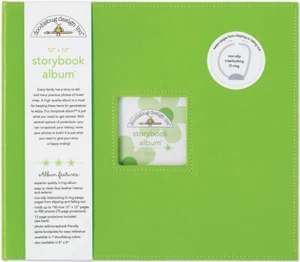 Doodlebug Storybook D-Ring Album 12"X12"-Limeade - Picture 1 of 1