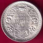 BRITISH INDIA 1942 BOMBAY MINT GEORGE VI ONE RUPEE BEAUTIFUL SILVER COIN #Z9