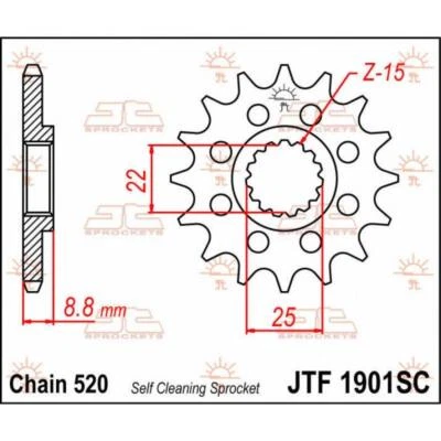 JTF1901.14SC PIGNONE IN ACCIAIO JT MAICO 250 1984- Passo 520 - 14 denti - Изображение 1 из 4