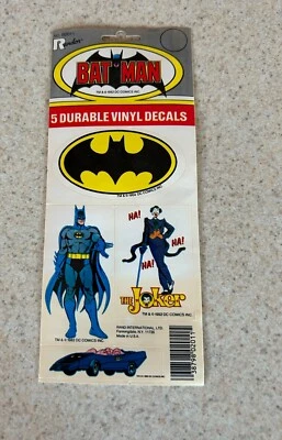 Виниловые наклейки BATMAN (1982 игрушки Randor) -- винтажная запечатанная упаковка - Изображение 1 из 2