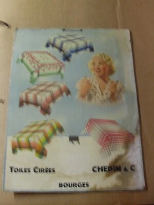 CARTON PUBLICITAIRE ANCIEN  d EPICERIE " TOILES CIREES    "  années  40 50 - Photo 1/2