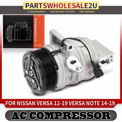 Compresor de aire acondicionado con polea de 7 ranuras para Nissan Versa 2012-2019 Versa Note 1,6 L Foto 1 de 4