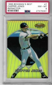 1996 Bowman's Best Rifrattore Chipper Jones #7 HOF PSA 8  - Foto 1 di 2