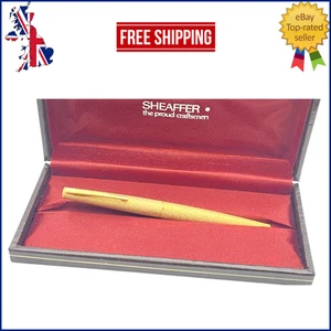 VINTAGE SHEAFFER STYLIST FOUNTAIN PEN IN ROLLED GOLD LAME PATTERN 14K MEDIUM NIB - Picture 1 of 15