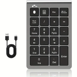 Sturdy Ergonomic Plug-And-Play 2-in-1 Wireless & Wired 10-Key USB Numeric Keypad - Picture 1 of 7