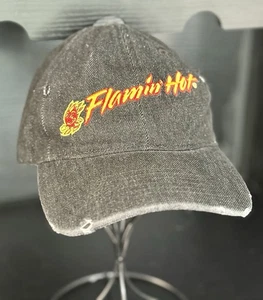 Flamin' Hot Cheetos Mütze Kappe schwarz abgenutzt Baseballkappe Riemen bestickt gebraucht, in einwandfreiem Zustand - Bild 1 von 5