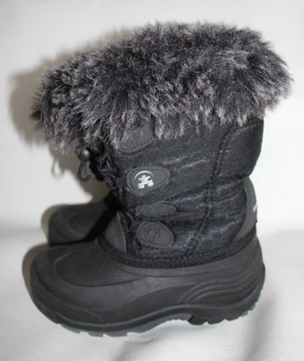 Niñas Kamik Snowgypsy Impermeable Lluvia Nieve Botas Forradas de Piel Negro Gris Talla 11 Foto 1 de 4
